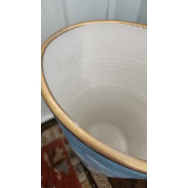 Vintage Hand-Painted Ceramic Umbrella Stand / Floor Vase For Sale - Image 16 of 18