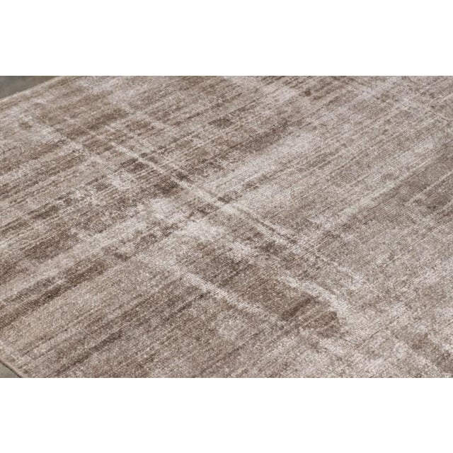 Contemporary Rug & Kilim’s Oversized Modern Textural Rug in Brown, White and Beige Striae - 10x17 For Sale - Image 3 of 8