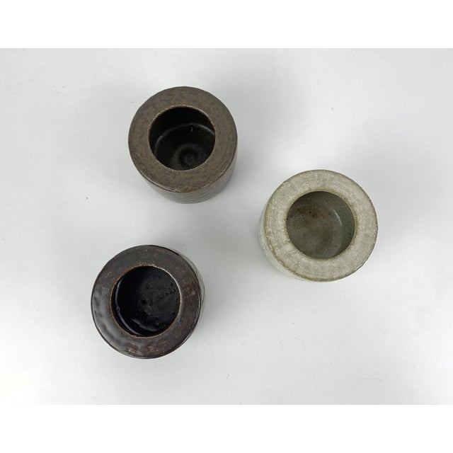 Danish Ceramic Vases Palshus by Per & Annelise Linnemann-Schmidt for Palshus, 1960s, Set of 3 For Sale - Image 4 of 16