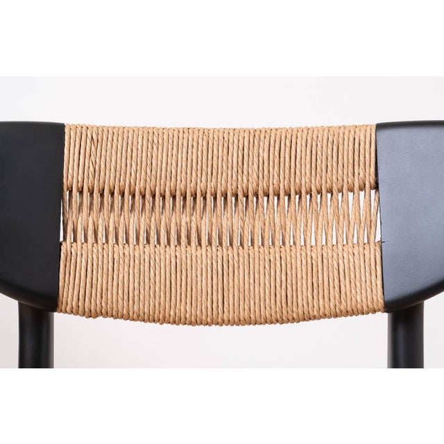 Scandinavian Modern Dining Chairs with Rope Seating and Backrest, 1960s, Set of 6 For Sale - Image 9 of 16