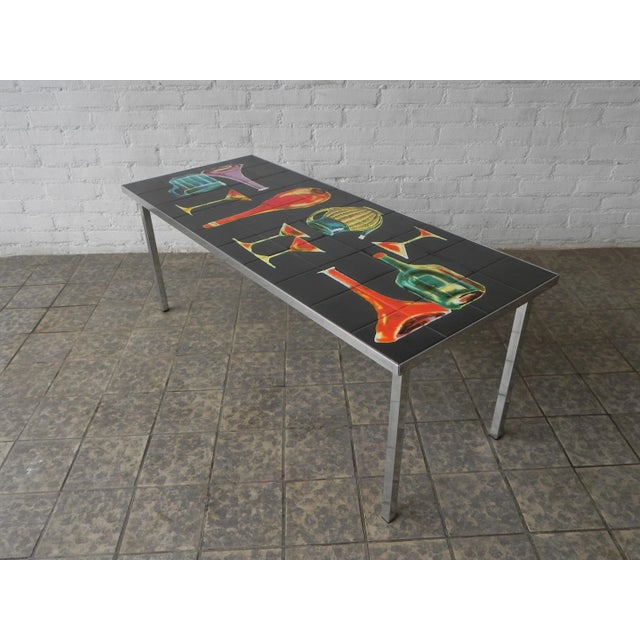 Vintage Table with Decorative Tiles For Sale - Image 3 of 18