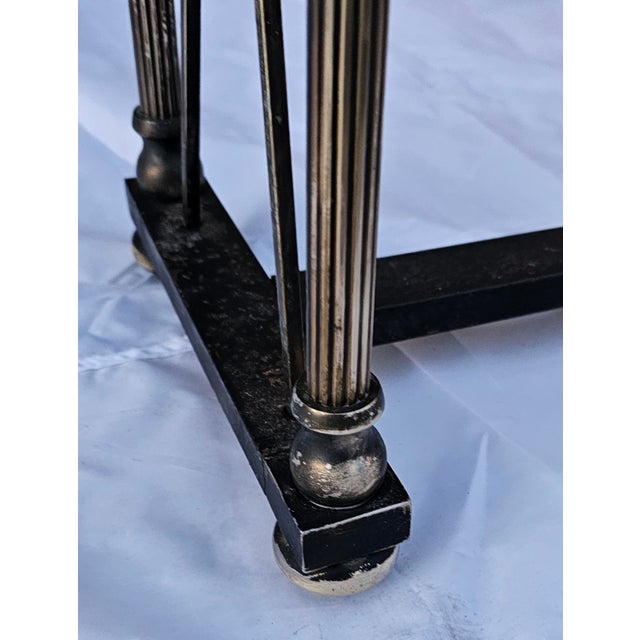 Vintage Maison Jansen Style Brass and Glass Diminutive Console For Sale - Image 9 of 9