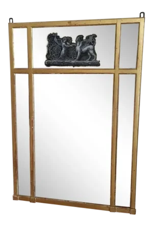 19th Century Neoclassical Eglomise Mirror With Angel & Griffin