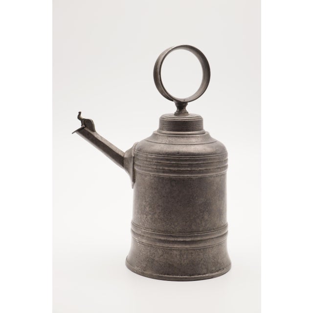 1775 Medieval Antique German Pewter Wine Jug For Sale - Image 4 of 12