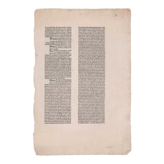 16th Century Durandus Gothic Single Page of Text For Sale