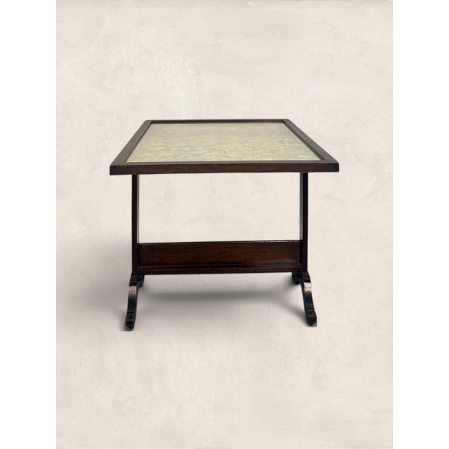 Brown Antique English Oak Metamorphic Tapestry Fireguard and Occasional Table For Sale - Image 8 of 9