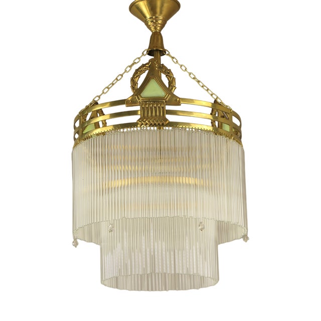 Viennese Art Deco Café Hanging Lamp, 1920s For Sale