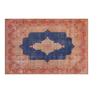 1990s Shabby Chic Vintage Wool Rug 9.10x13.9 For Sale