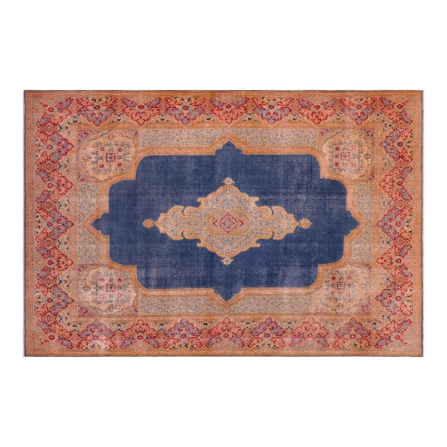 1990s Shabby Chic Vintage Wool Rug 9.10x13.9 For Sale