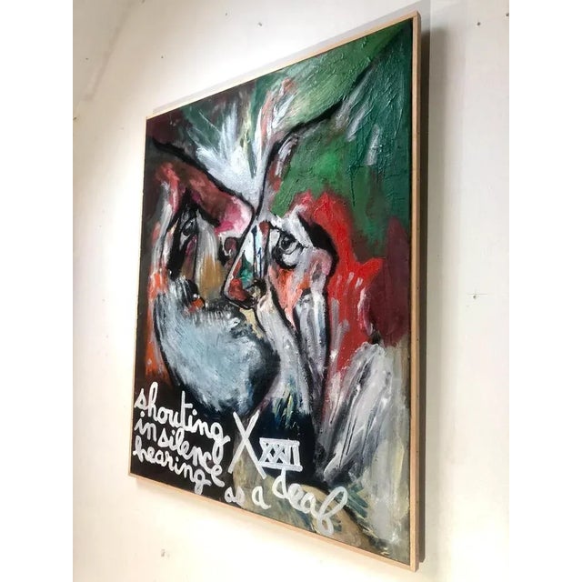 Claudie Baran, Shouting in Silence Hearing as Deaf, 2022, Oil on Canvas, Framed For Sale - Image 4 of 7