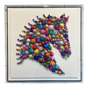 Pom-Pom Cavalier Textile Art by Stephen Wilson