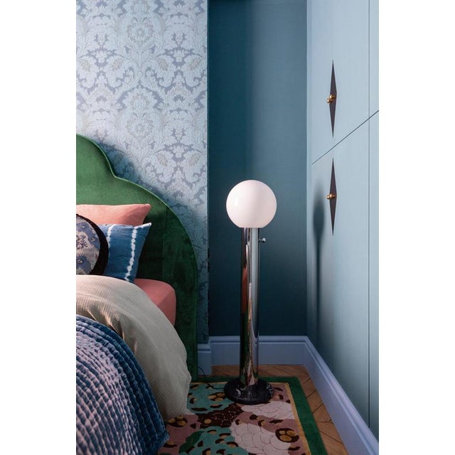 Nickel-Plated Glass Globe Marble Base Giorgio Floor Lamp by Magic Circus Editions For Sale - Image 10 of 10