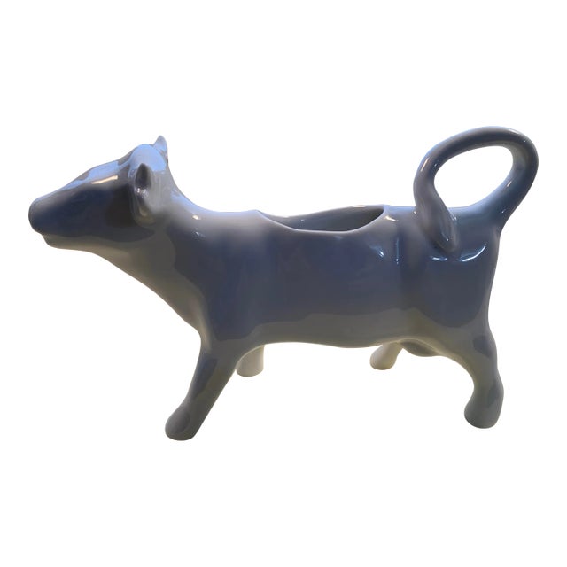 French Porcelain Cow Creamer Pitcher Mid-20th Century For Sale
