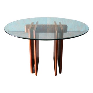 1970s Vintage Teak and Glass Dining Table by Gustav Gaarde for Trakanten Danish Modern For Sale