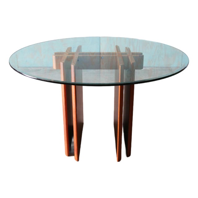 1970s Vintage Teak and Glass Dining Table by Gustav Gaarde for Trakanten Danish Modern For Sale