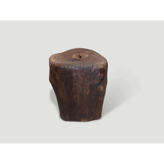 "A century old teak root hand carved into a sculptural usable shape to produce a side table, whilst respecting the natural...