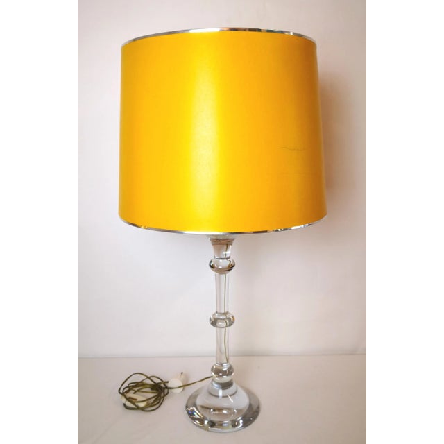 A pair of heavy glass base table lamps attributed to val saint lambert, belgium, late 1960s. This pair comes from the...