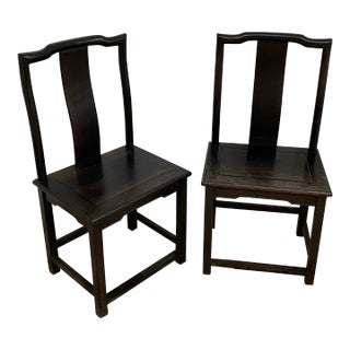 Pair of Antique Chinese Wood Chairs For Sale