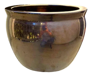 Vintage Metallic Bronze Finish Gainey Pottery Planter/Cachepot