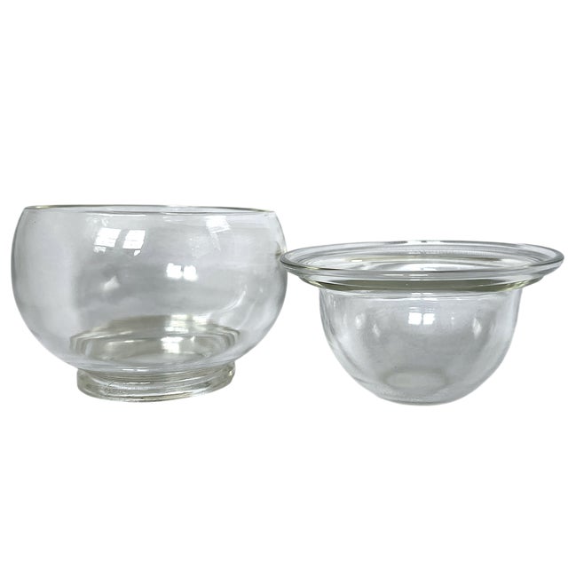 Contemporary 1980s Double-Walled Glass Seafood & Caviar Bowls | Shrimp Cocktail, Dessert & Entertaining Serveware - Set of 6 For Sale - Image 3 of 5