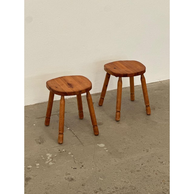 Danish Style Pine Stools, 1970s, Set of 2 For Sale - Image 10 of 10