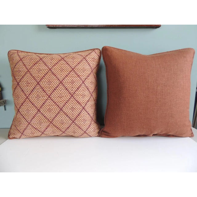 Vintage Brown Woven African Square Decorative Pillows - Set of 2 For Sale - Image 4 of 8