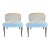 Baker Modern White Pleated Palace Slipper Chairs Pair For Sale