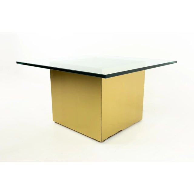 Paul Mayen Style Mid Century Brass and Glass Side End Table - Pair For Sale - Image 12 of 13