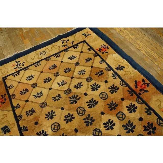 Antique Peking Chinese Allover Geometric Beige 1900s Rug For Sale - Image 4 of 12