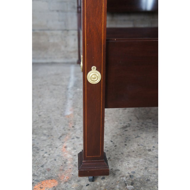 20th Century Hepplewhite Inlaid Mahogany 4 Post Canopy Tester Double Size Bed For Sale - Image 11 of 12