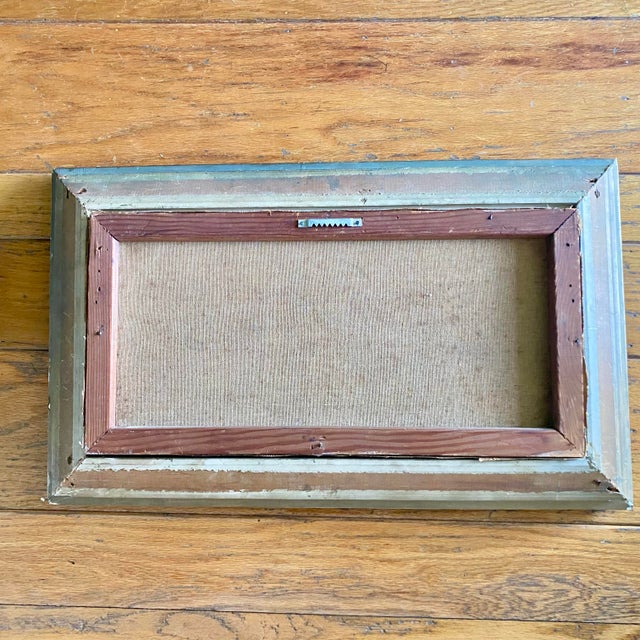 Antique Gold Ornate Frame With Oil on Canvas "Windmill at Dusk" For Sale - Image 10 of 10