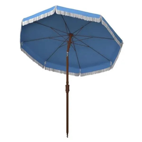 Relax in your own private outdoor oasis beneath this Estonia Umbrella. Estonia’s light blue canopy is given a touch of...