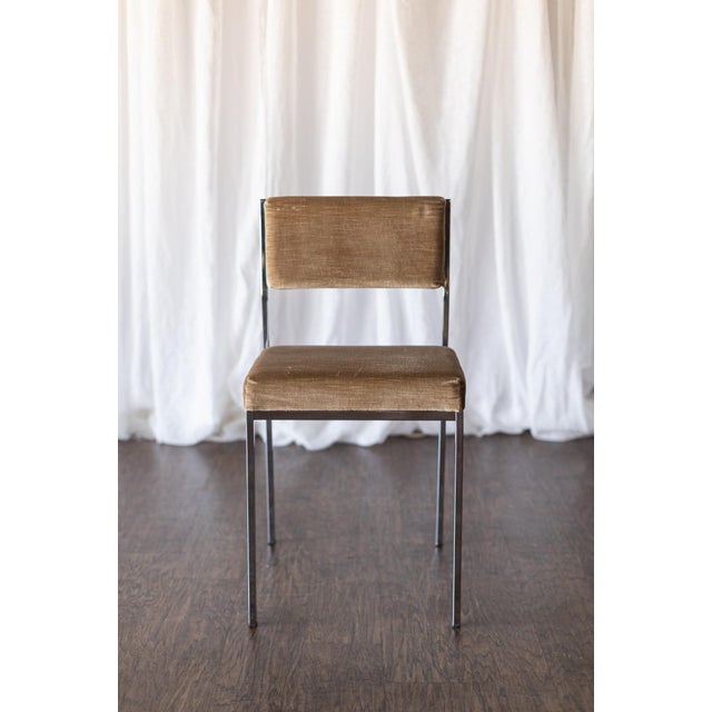1950s Set of Six Mid Century Square Tube Chrome Dining Chairs For Sale - Image 11 of 14