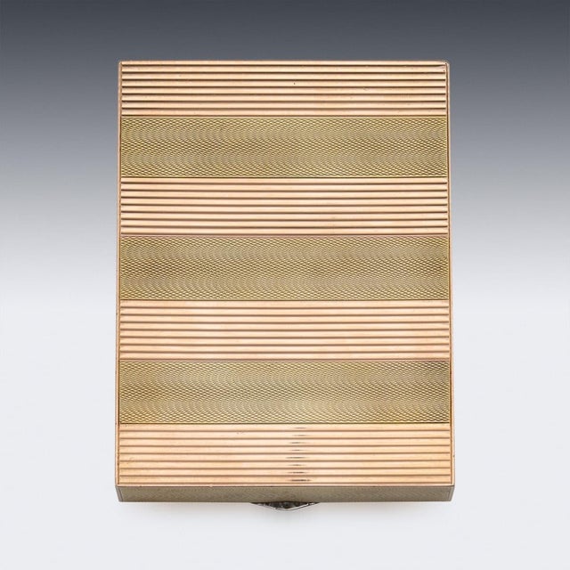 Antique French Bi-Colour 14k Gold Cigarette Case from Charlton & Co., 1920s For Sale - Image 10 of 18