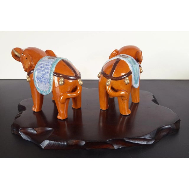 Chinese Chinese Porcelain Auspicious Elephant Pair For Sale - Image 3 of 10