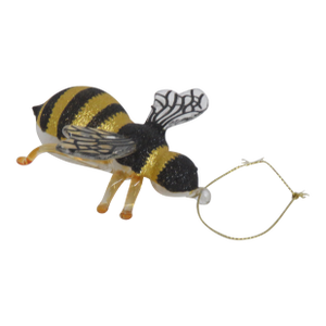 Robert Stanley Bumblebee Christmas Ornament Blown Glass With Glitter Top 4495b