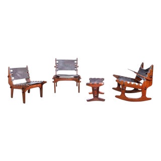 Vintage Dining Room Set by Angel Pazmino, Ecuador, 1950s, Set of 5 For Sale