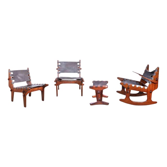Vintage Dining Room Set by Angel Pazmino, Ecuador, 1950s, Set of 5 For Sale
