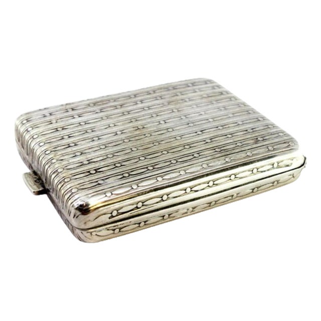 Silver Matchbox with Raised Strips For Sale