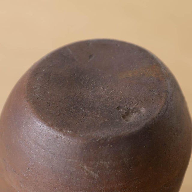1960s Japanese Bizen Stoneware Wabi-Sabi Vessel For Sale - Image 9 of 9