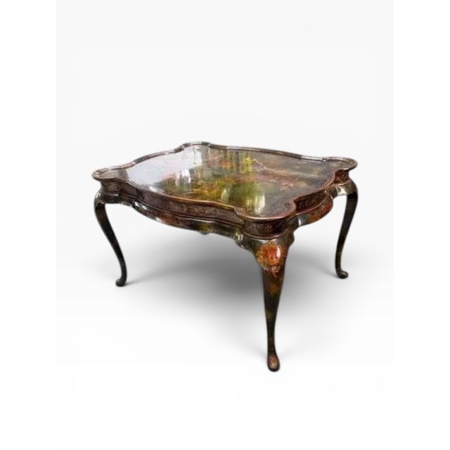 Maitland-Smith Hand-Painted Chinoiserie Coffee Table With Scalloped Top For Sale In Boston - Image 6 of 16