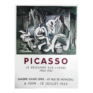 1980s "Le Dejeuner sur l'Herbe - Galerie Louise Leiris" Lithograph After Pablo Picasso