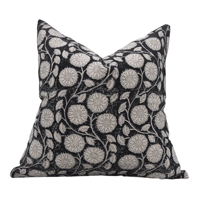 Fabdivine Indian Block Print Cushion Cover 16x16 Inch Duck Canvas- Sudershan Jaal For Sale