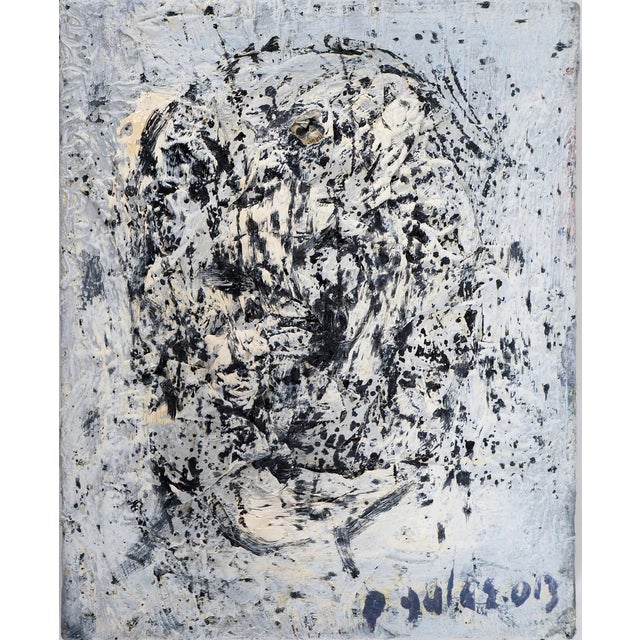 Dyap Guler, Abstract Skull, Mixed Media on Canvas For Sale