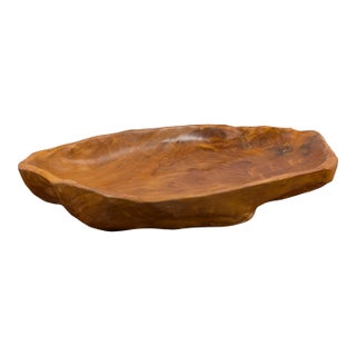 Hand Carved Root Wooden Bowl For Sale