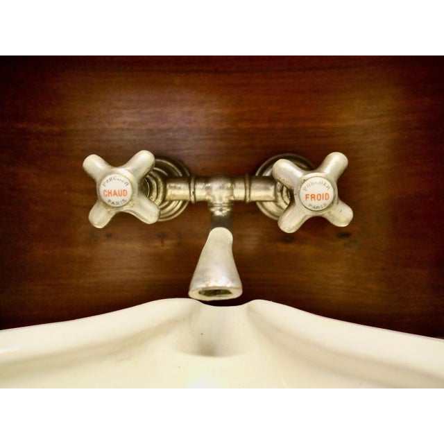 Wood Antique French Marine Vanity Cabinet with Sink, 1910 For Sale - Image 7 of 9
