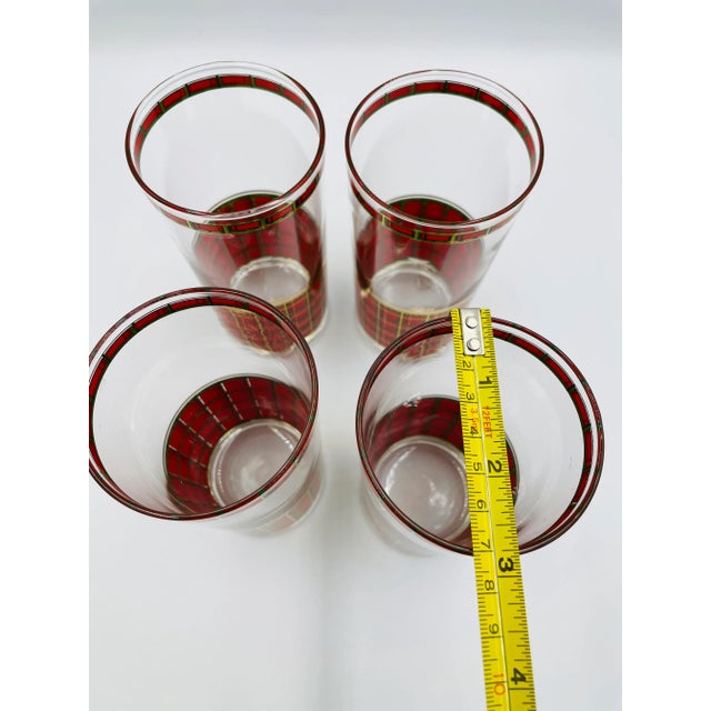 Vintage Culver Tartan Tumbler Glasses - Set of 4 For Sale In Los Angeles - Image 6 of 7