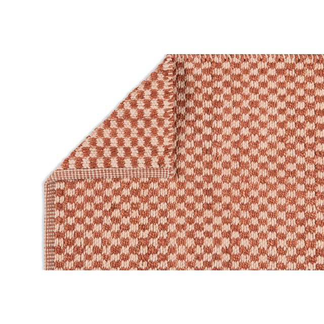 Part & Parcel Goods Textured Check Rug, 9'x12', Topaz and Bisque For Sale - Image 4 of 4