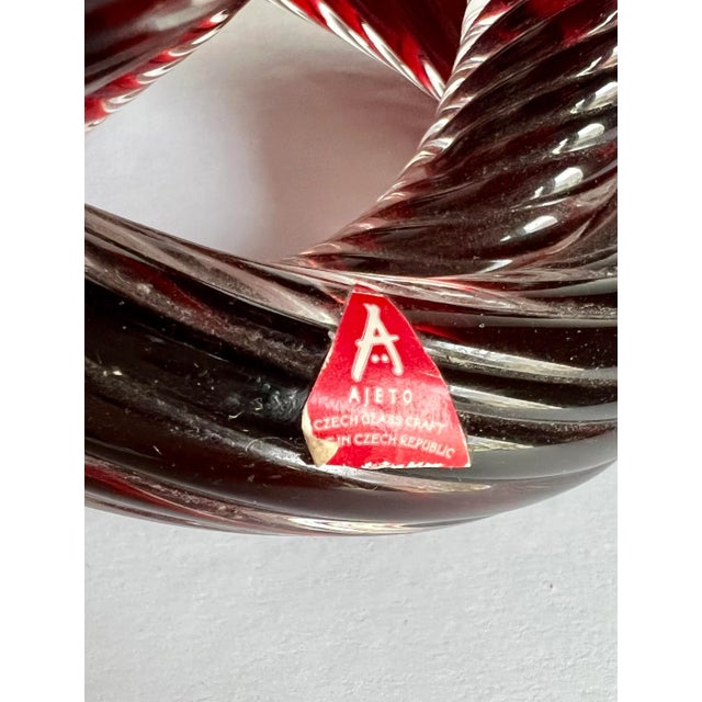 Mid-Century Hand Blown Glass Knot Candle Holders- a Pair For Sale In Washington DC - Image 6 of 12