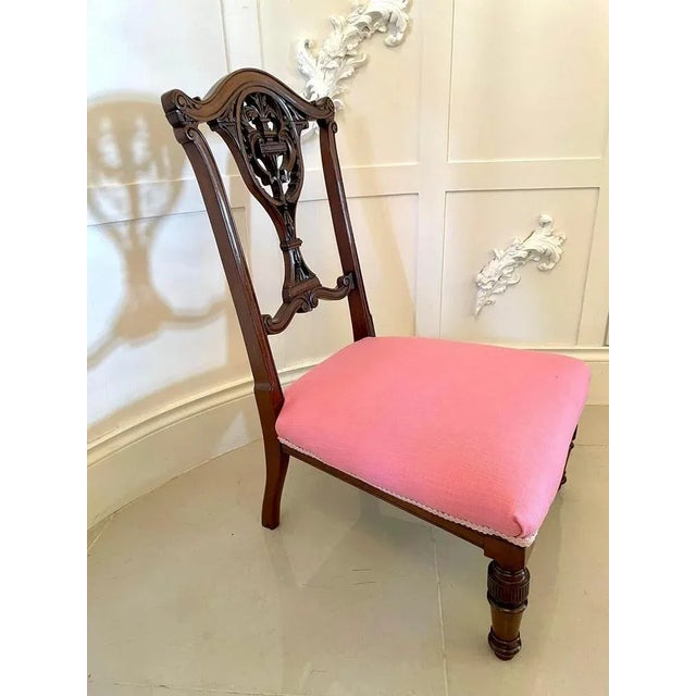 Set of Quality Antique Victorian Carved Mahogany Side Chairs For Sale - Image 5 of 11